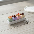 Tiny Donut Keychain - White Bear