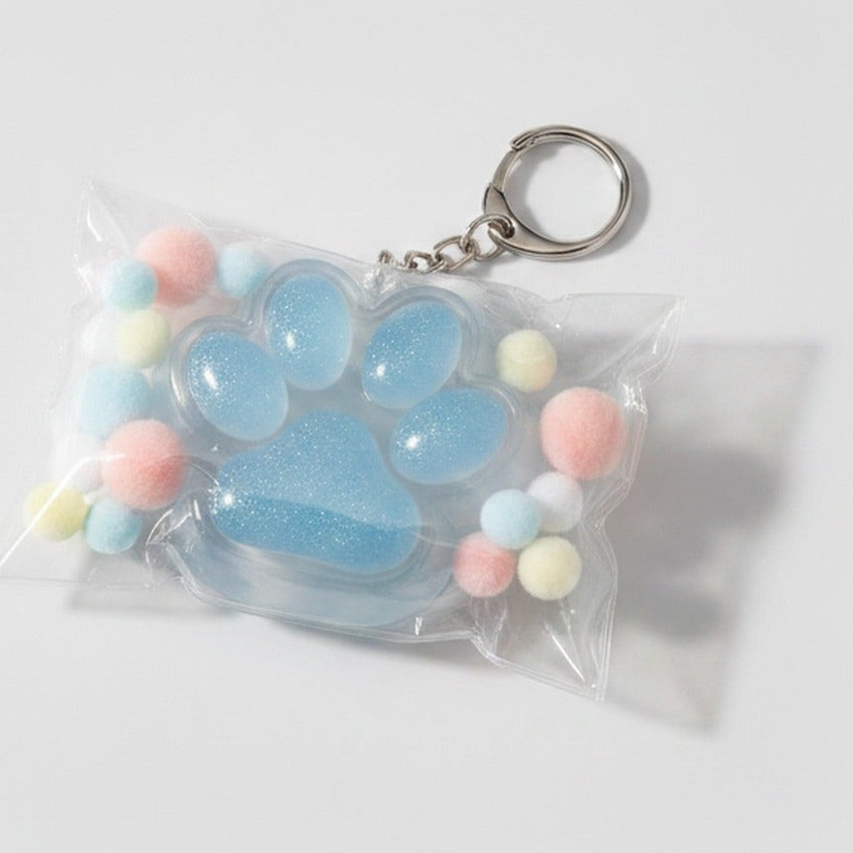 Squishy Paw Keychain - Icy Blue