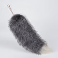 Fluffy Faux Fur Tail Keychain - Silver Blue