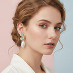 Baroque Pearl Drop Earrings - Gold Pearl