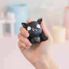 Cute Black Bat Fangs Figurine Charm - squeeze in hand