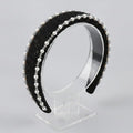 Pearl Embellished Padded Headband - Black