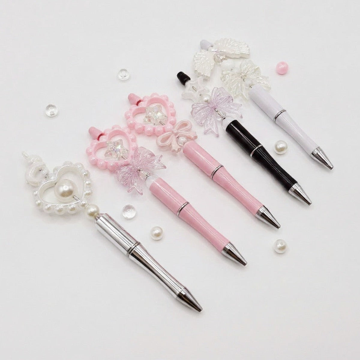 Charm Beaded Pen Set - Pearl Bow