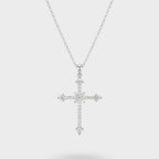 Crystal Cross Pendant Silver Chain Necklace – jewelry (view 1)