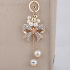 Sparkle Bow Charm Keychain - White