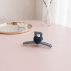 Textured Heart Hair Claw - Denim