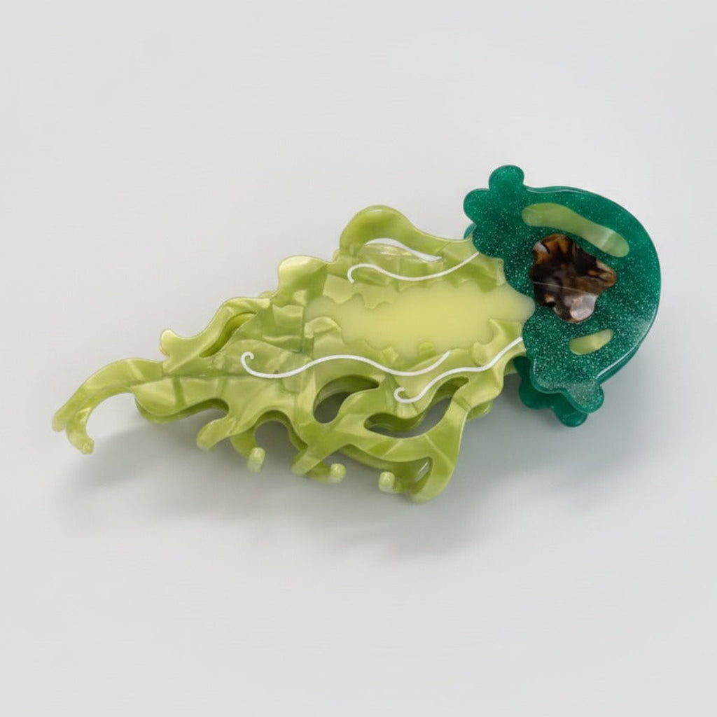 Wavy Leaf Hair Claw Clip - Green