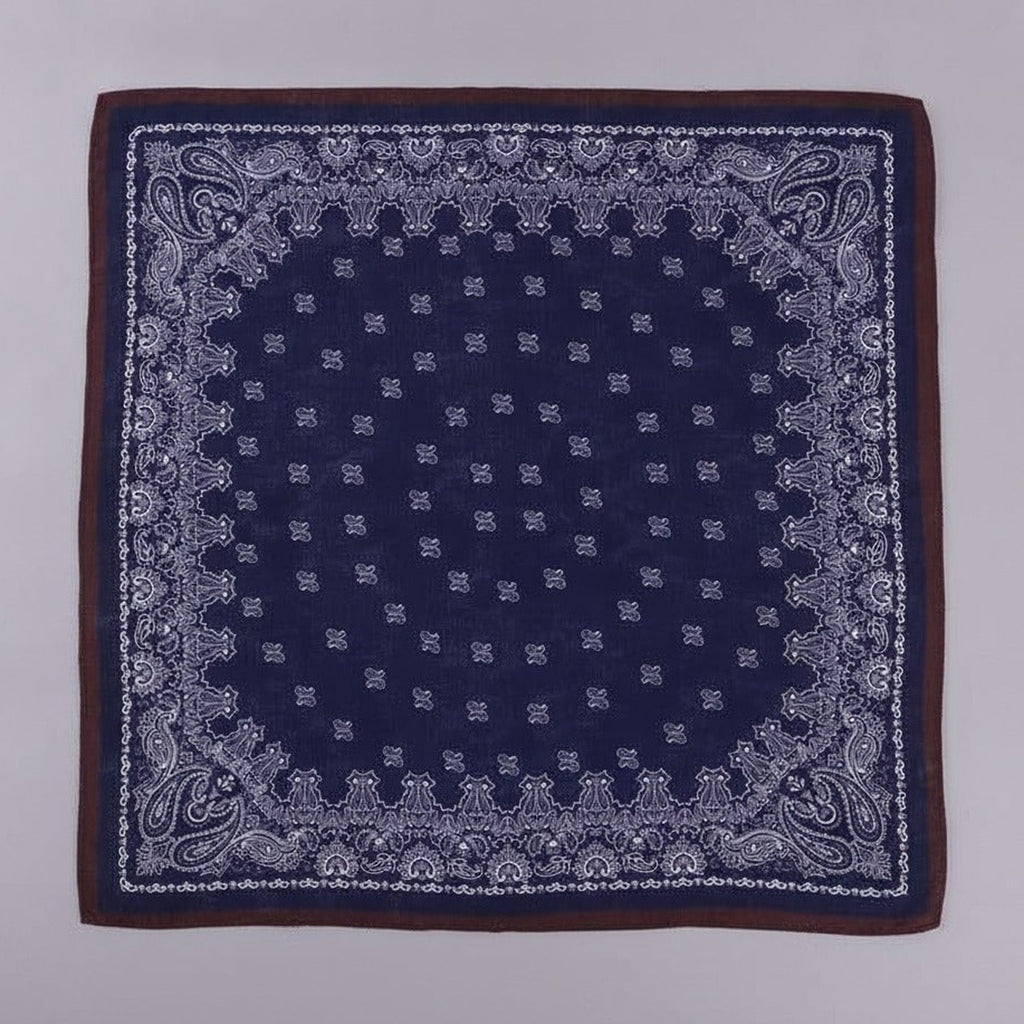 Ornate Bandana Square Scarf - Burgundy