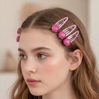 Sparkle Bead Hair Clip Set Pink Sparkle