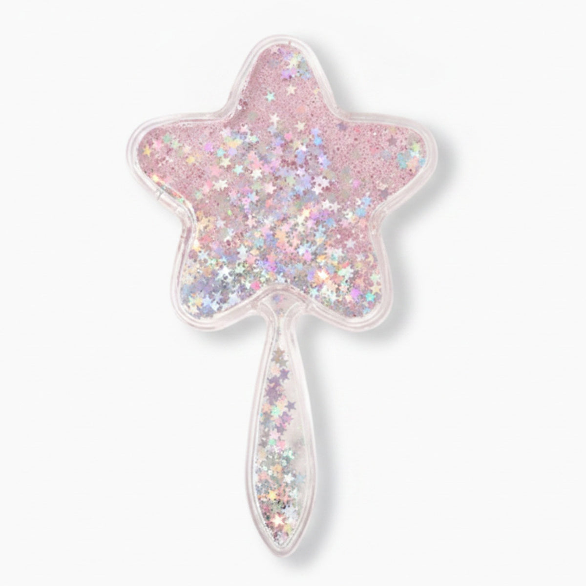 Star-Shaped Glitter Hair Brush With Beaded Handle – Korean beauty tool (view 1)