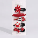 Red Polka Dot Star Heart Hair Clips Set – hair accessories (view 1)