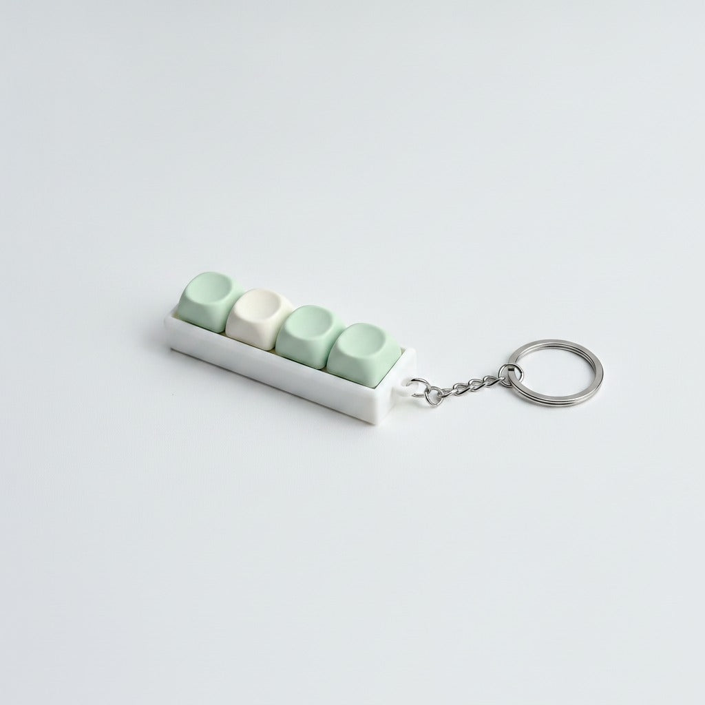 Mini Keyboard Keys Keychain - Matcha
