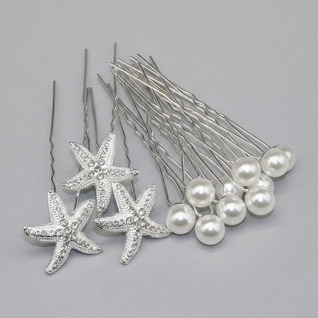Starfish Pearl Hair Clip Set - Starfish & Pearl
