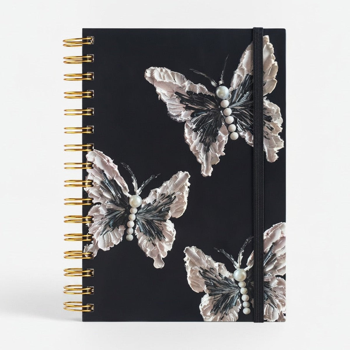 Mystical Butterfly Spiral Notebook - Mystical Black