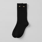 Black Ribbed Crew Socks – apparel accessories (view 1)
