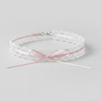White Lace Choker With Pink Ribbon Bow – jewelry (view 1)