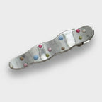 Colorful Beaded Hair Clip with Silver Metal Base – hair accessories (view 1)
