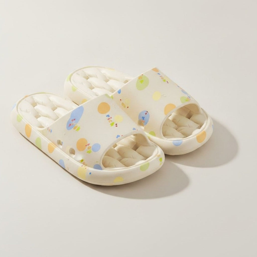 Cream Soft Mushy Feeling Polka Dot Shower Slides – apparel accessories (view 1)
