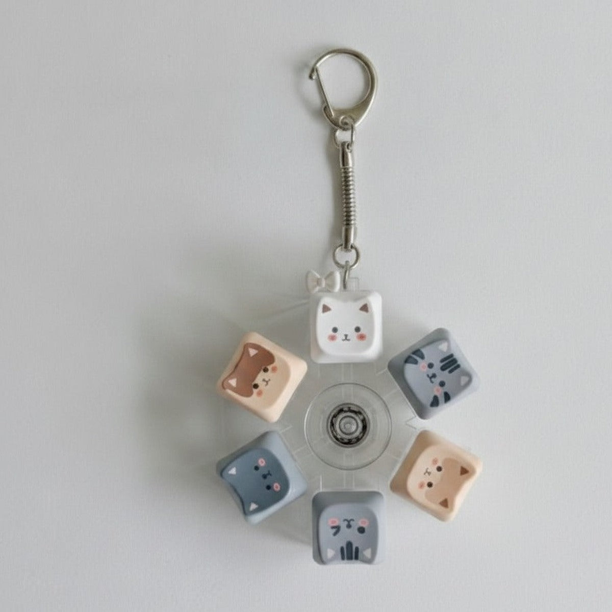 Spin Wheel Animal Face Keychain - Kitty Squad