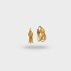 Gold Tassel Huggie Earrings Gold