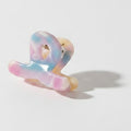 Translucent Jade Flower Hair Claw Clip - Light Rainbow 3cm – hair accessories (view 1)