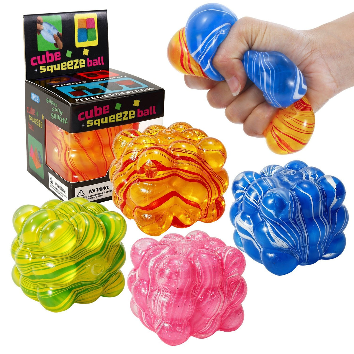 Window Pattern Cube Maltose Squishy Toy - Colored