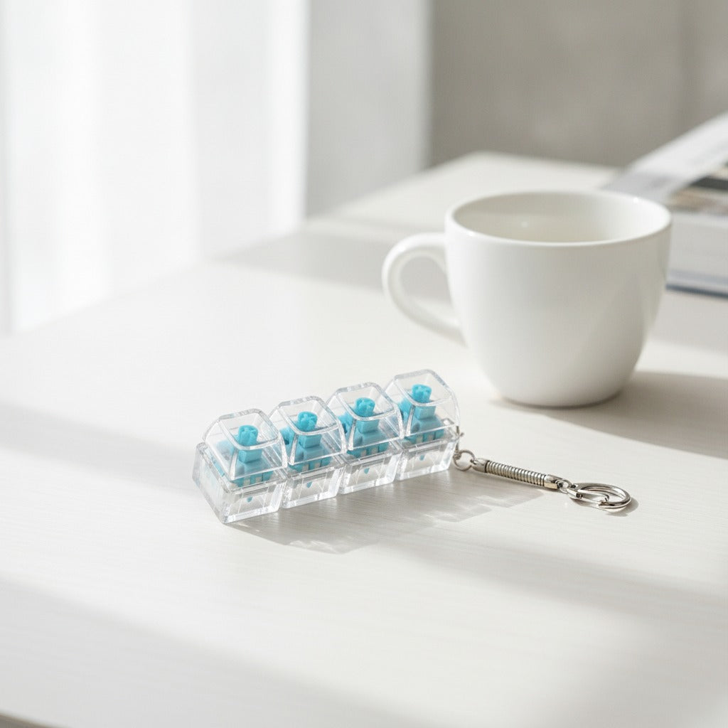 Mini Mechanical Keyboard Keychain - Blue Switch