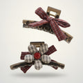 Plaid Bow And Flower Hair Claw Clips – hair accessories (view 1)