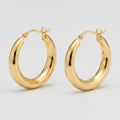 Chunky Crescent Hoop Earrings - Gold