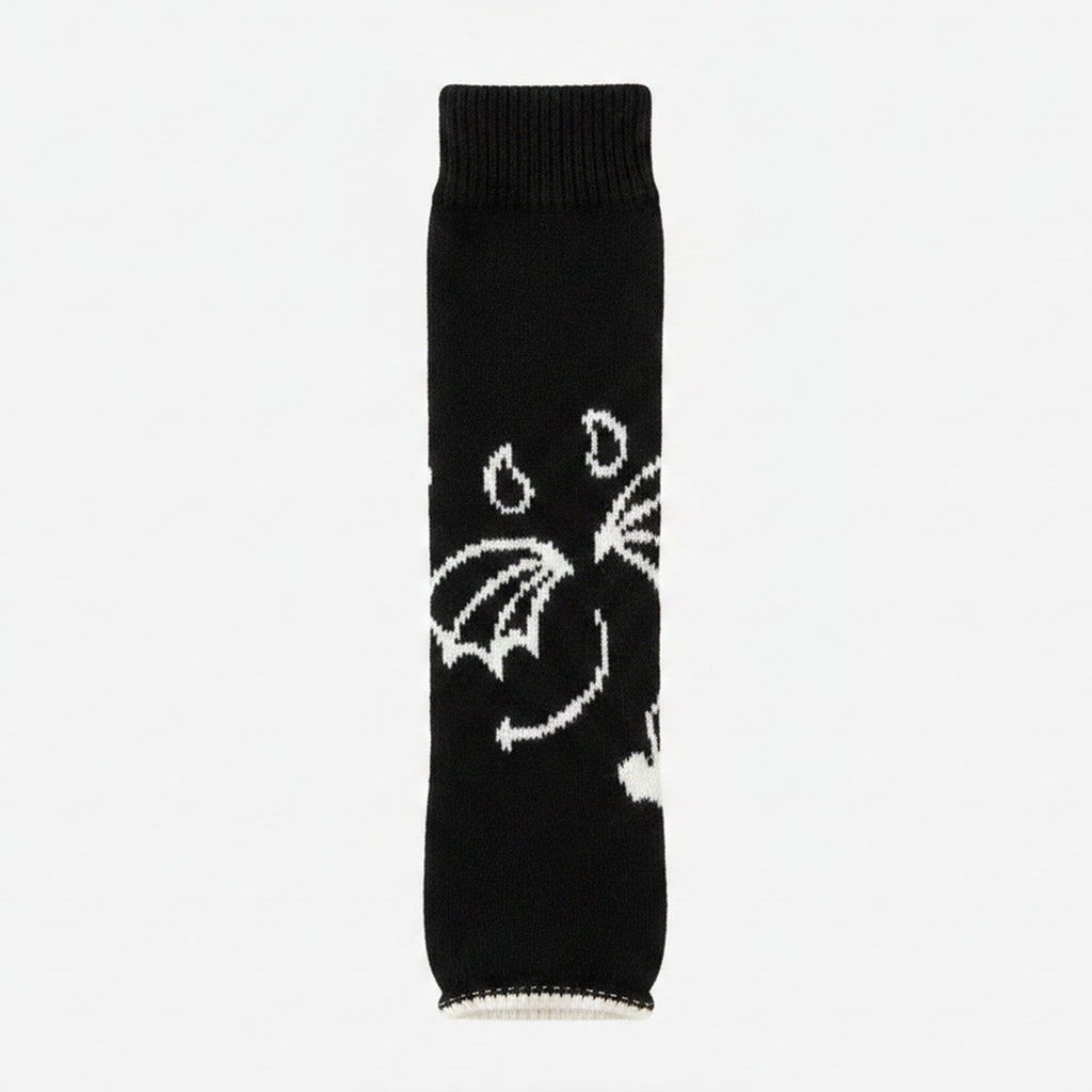Butterfly Graphic Crew Socks - Black