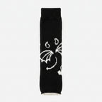 Butterfly Graphic Crew Socks - Black