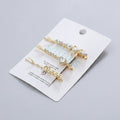 Gold Pearl And Rhinestone Hair Clips Set – hair accessories (view 1)