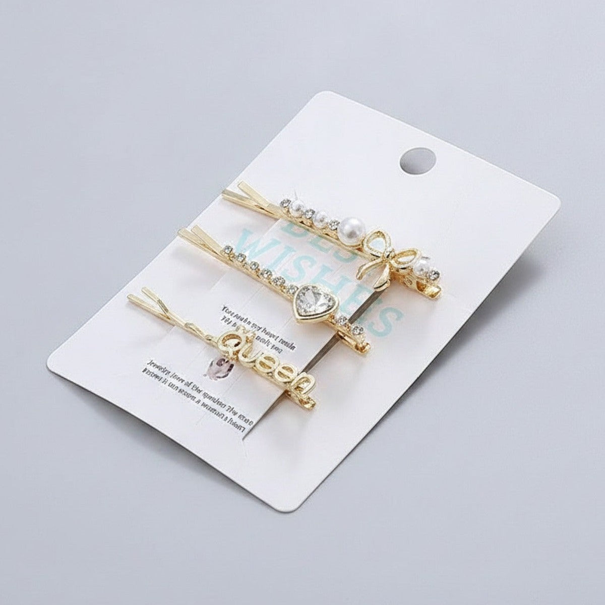 Gold Pearl And Rhinestone Hair Clips Set – hair accessories (view 1)