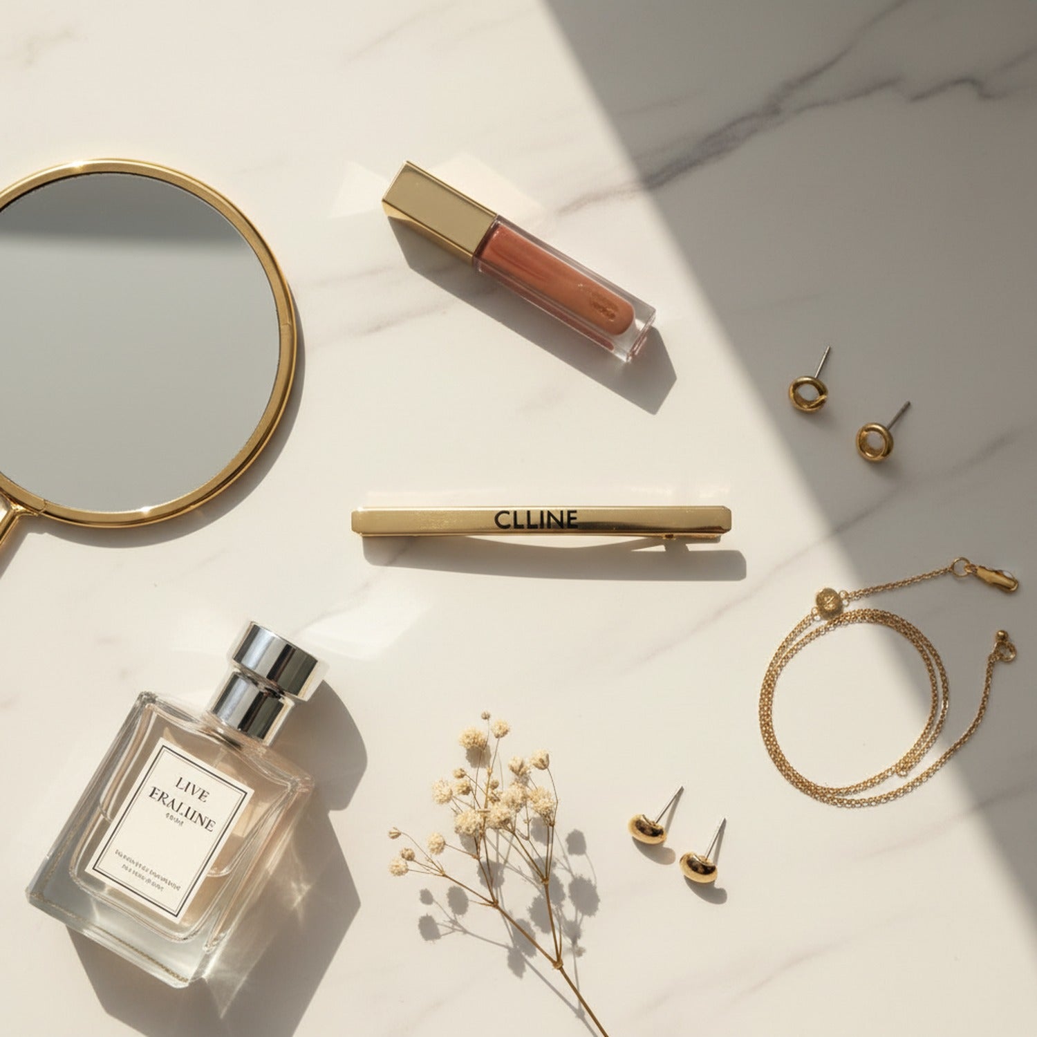 Celine Rectangular Claw Clip Duo Gold