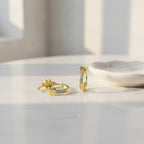 Cloud Heart Hoop Earrings - Gold