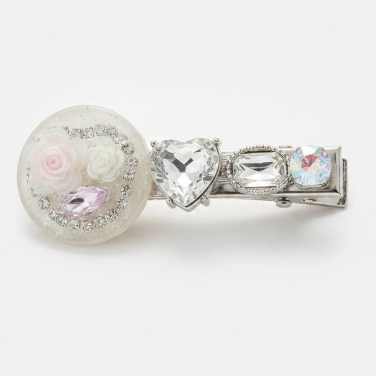 Colorful Flower Rhinestone Hair Clips Pair – hair accessories (view 1)