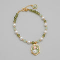Pearl And Green Gemstone Charm Bracelet – jewelry (view 1)