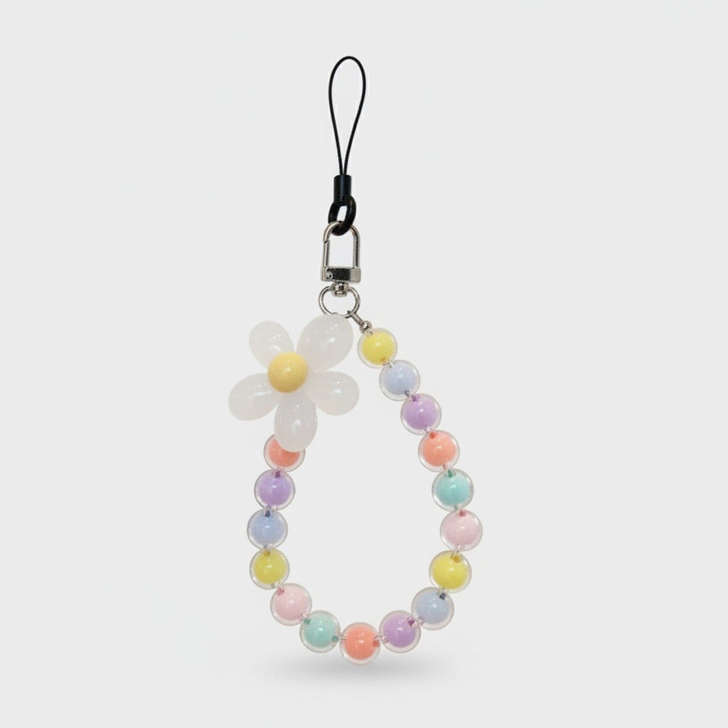 Pastel Beaded Flower Acrylic Keyring Charm – novelty & toys (view 1)