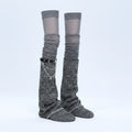 Slouchy Knee-High Socks - Gray