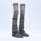 Slouchy Knee-High Socks - Gray
