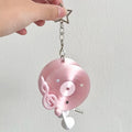 Blue Vinyl Record Cable Organizer 3D Printed Keychain - Pink