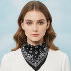 Paisley Bandana Neck Wrap - Black