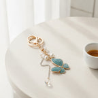 Sparkle Butterfly Charm Keychain - Blue