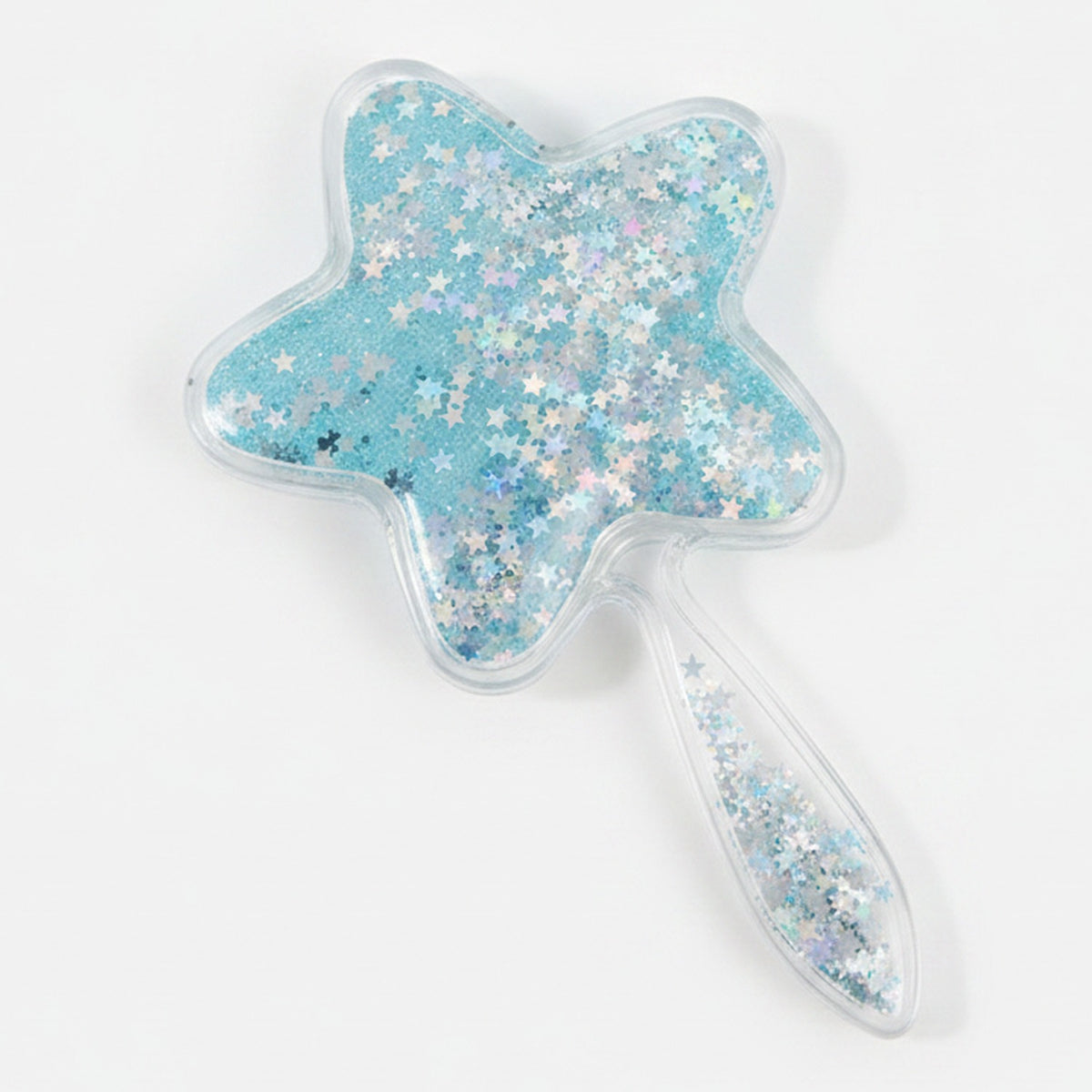 Glitter Star Hand Mirror With Sequin Handle – Korean beauty tool (view 1)