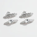 Gemstone Heart Claw Hair Clip Set - Clear Happy – hair accessories (view 1)