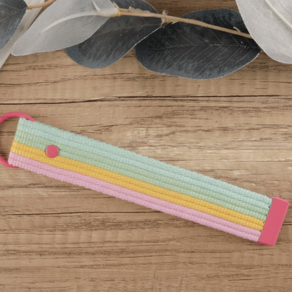 Fabric Keychain DIY Kit Set - Pastel Stripes (No.2)