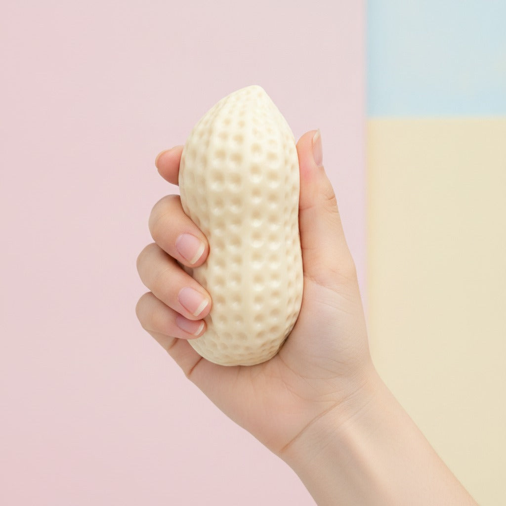 Corn Cob Textured Squishy - Cream - squeeze in hand