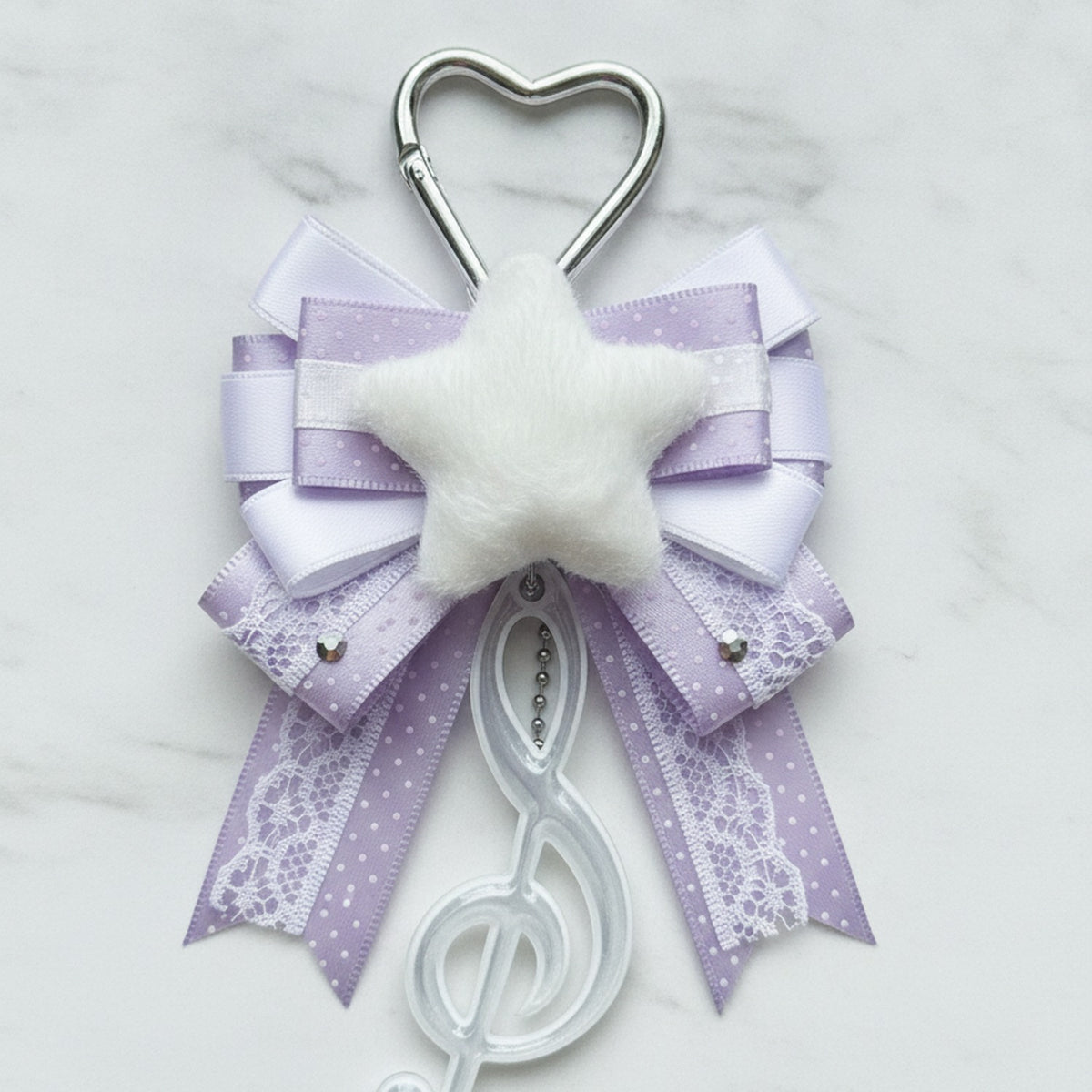 Butterfly Bow Bag Charm - Purple