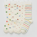 Cream Polka Dot Crew Socks – apparel accessories (view 1)