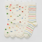 Cream Polka Dot Crew Socks – apparel accessories (view 1)